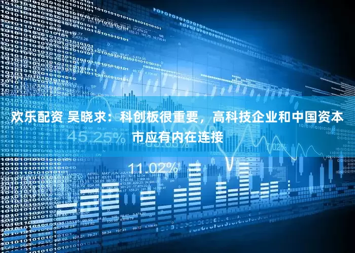 欢乐配资 吴晓求：科创板很重要，高科技企业和中国资本市应有内在连接